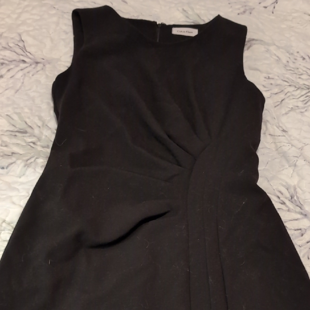 Calvin Klein Black Ruched Sheath Dress